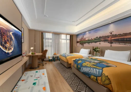 Family Friendly Themed Family Room (65 Inch Projection Screen TV+smart Bathroom+small Refrigerator)