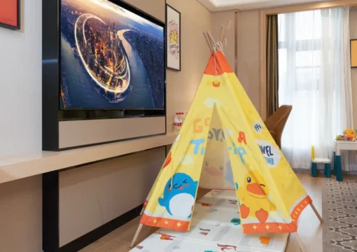 Family Friendly Themed Family Room (65 Inch Projection Screen TV+smart Bathroom+small Refrigerator)